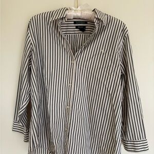 Ralph Lauren Women’s Black and White Striped Shirt